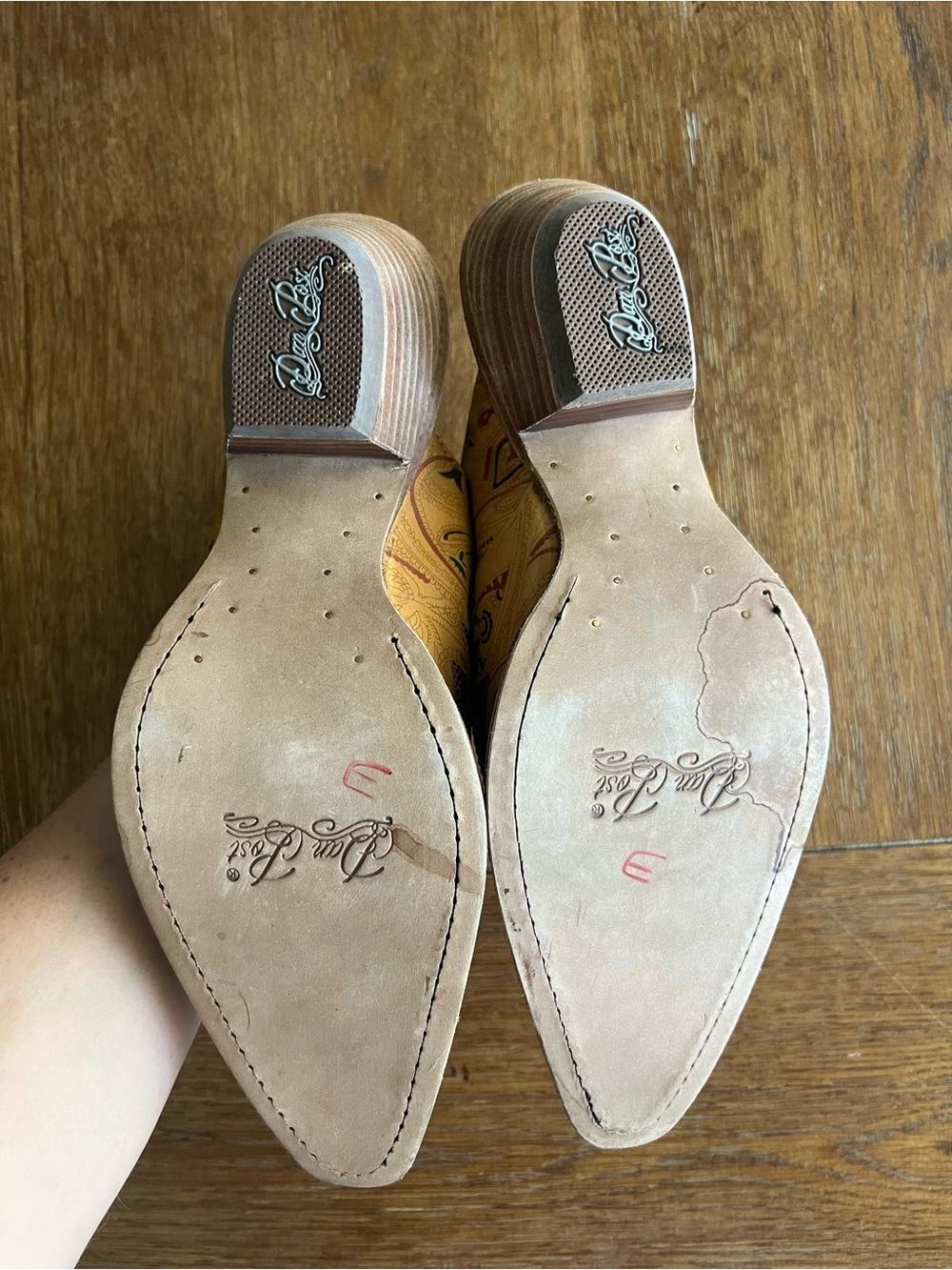 Dan Post Tan Embroidered Western Mules 9 Sundance - Picture 4 of 6